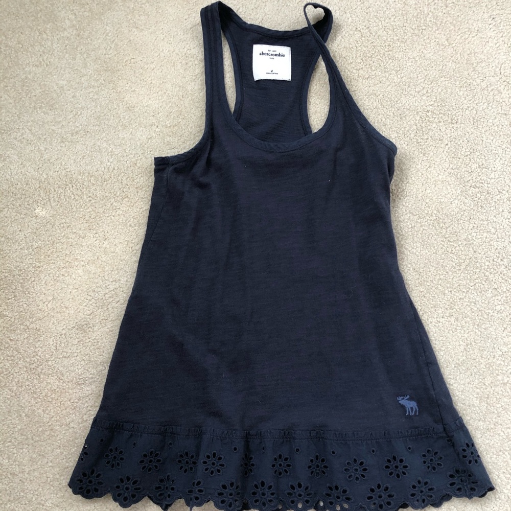 Navy razor back tank top
